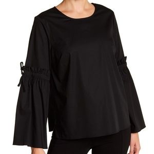 Cece by Cynthia Steffe Black Bell Sleeve Blouse